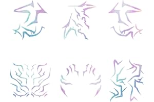 LESEOGYE 6 PCS Demon Glitter Tattoos, Hunters Stickers with Laser Effect, Stylish Anime Merch for Fans Cosplay Halloween Festival Costumes Men Women Teens Gift