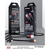 SYROX C93 2.0 MAH İPH 1 MT G&Uuml;L DESENLİ KABLO Ara&ccedil; Şarjı, Siyah