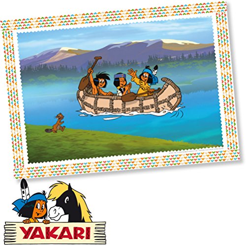6 Platzsets * YAKARI * für Kinderparty und Kindergeburtstag von DH-Konzept // Indianer Indianerjunge Sioux Kleiner Donner Tischdecke Platz Sets Party Set