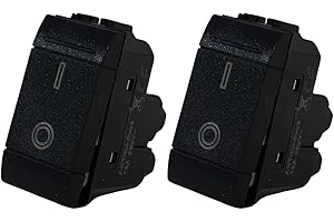 MOKEKA 2 Pezzi Prese Interruttore Bipolare - 16A, 250V - Compatibili con Bticino Living Light e Living International - Design Funzionale per la Casa e l'Ufficio (2 Pezzi Interruttore Bipolare, Nero)