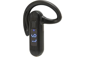 ASHATA Casque à Conduction Osseuse à Oreille Unique Bluetooth 5.2, écouteurs sans Fil à Oreille Ouverte étanches avec Microphone à Affichage de Puissance LED, Charge de Type C, pour la Conduite Sportive Prof