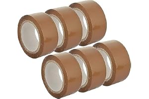 MARKQ Brown Packaging Tape | 2 inches x 50 yards Strong Heavy Duty Packing Tape for Parcel Boxes, Moving Boxes, Large Postal Bags, Office Use [6 Rolls]