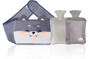 YFKJEU Ceinture de bouillotte, bouillotte avec housse en peluche douce, ceinture pour bouillotte avec housse idéale pour soulager la douleur, cadeau parfait pour la saison hivernale (Gris)