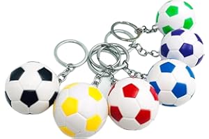 LANDSCAPE LIGHTS2K 6 Pezzi Portachiavi Pallone da Calcio, Portachiavi con Coiondolo di Pallone da Calcio, Mini Portachiavi di Calcio per Regalo Premio di Carnevale, Bomboniera per Feste di Compleanno a Tema Calcio
