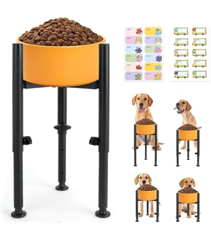 Supporto Regolabile Per Ciotole Cane - Altezza 8-14" Larghezza 6-11" Con Vassoio Artigli - Foto 5