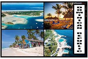 MILLHOUSE PRINTS Dominican Republic - Caribbean - Post Card Style Fridge Magnet - Large Size (7cm x 4.5cm) - Gift Idea - Tourism