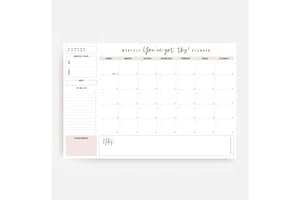 Bliss Collections Monthly Planner with 18 Undated 297 x 420 Tear-Off Sheets - You've Got This Calendar, Organiser, Scheduler, Productivity Tracker for Organising Goals, Tasks, Notes, To Do Lists