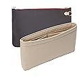 Doxo Purse Organizer Insert for Handbag & Fit Nererfull MM/GM Zipped Pochette Clutch,Tote Bag Conversion Kit for Neverfull Pouch, Turn Your Bag Into A Crossbody(Beige,7.7" x 4.5" x 0.6")