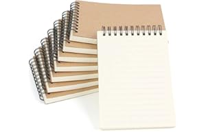 SALLYFASHION Notatnik A6 Spiral, 8 małych notatników 80 arkuszy Notatnik