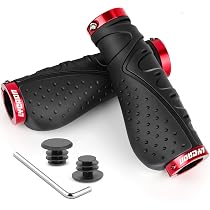 Impugnature Manubrio Bici In Gomma TPR Antiscivolo - Manopole Ergonomiche Universali Con Morsetto In Alluminio Per MTB, Trekking E City Bike - 1 Paio