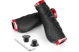 LYCAON Puños para Bicicleta Ergonómicos, Antideslizante Caucho Bicicletas Manillar - Apretones Aluminio Doble Bloqueo, Mango para Bicicleta - para MTB/BMX/Montaña/Bici Plegables/Scooter