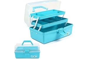 Boffett Arzneimittel Box, Medikamenten Aufbewahrung, aufbewahrung medikamente, medizinkasten, Tragbarer Aufbewahrungsbehälter für Medikamente große Kapazität mit 2 Regalen (grün) (Blau)