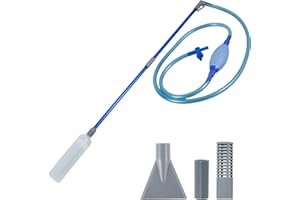 JETCLOUD Hot Tub Vacuum Cleaner 10ft Manual Pool Vacuum Cleaner with Strong Suction Flexible Handheld Spa Cleaner with Squeeze Air Bag for Dirt Grass and Debris(blue)