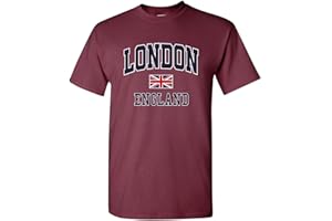 SNAPIT London England T-Shirt with Union Jack Souvenir Printed T-Shirt Kids and Adults Unisex Tees