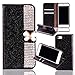 Produktbild iPhone 5S Glitzer Hülle,iPhone SE Leder Hülle,Hülle Flipcase für iPhone 5S/SE/5,Vintage Elegant Edel Einfarbig Matt Luxus Mode Butterfly Muster Glitter Glitzer Bling Diamond Ultra Weich Schlanke Ledertasche Brieftasche mit Magnetverschluss Flip Frau Mädchen Komplett Schutz Schutzhülle Handyhülle Etui Case Cover für Apple iPhone 5S/SE/5