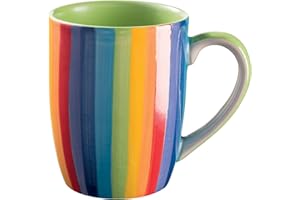 PURITY STYLE Ręcznie malowany tęczowy pionowy kubek w paski