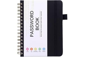 Furtryvl Carnet de mots de passe avec onglets alphabétiques, petit carnet de mots de passe pour connexion à un site Web, carnet de mots de passe à couverture rigide, format de poche utilisé pour