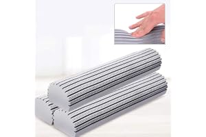 STARPIA PVA svampmopp, 3-pack – superabsorberande grå svampersättning, 34 cm, horisontella spår, lätt