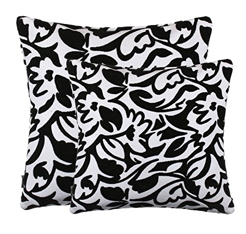 Jacquard Deko Kissen Zierkissen Couchkissen Sofakissen Motivkissen – mit Füllung Größe: ca. 40×40 cm Farbe: Schwarz/Weiß – von Brandsseller - 5