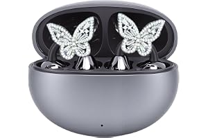 Bewinner Smycken Inspirerade Hörlurar med Clip on Trådlösa Bluetooth 6.0, ANC/ENC Brusreducerande örhängen Hörlurar med Laddn