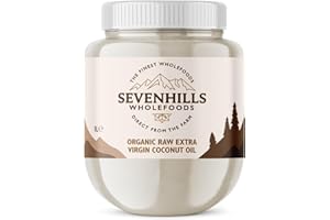 Sevenhills Wholefoods Aceite De Coco Virgen Extra Orgánico, Crudo, Prensado En Frío, Contenedor De Plástico 1L, para usos culinarios, de salud y belleza