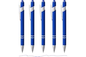 ‎ENLACE ENLACE Kugelschreiber Ergonomischer Hochwertiger Kugelschreiber Blau 5 Stück rutschfeste Griffzone Kugelschreiber Kugelschreiber Metall Kugelschreiber Set für Büro und Haushalt Strichstärke 0.7mm