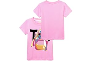 XPIALONG Girls Kids Tee 100% Cotton T-Shirts Boy Girl Top for 3-13 Years