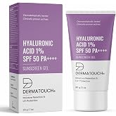 DERMATOUCH Hyaluronic Acid 1% Sunscreen | SPF 50 Pa++++ | For All Skin Types | No White Cast | 30g