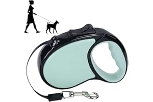 ANNA FLOWERS Guinzaglio Retrattile Allungabile per Cani Flessibile per Addestramento e Passeggiate, per Cani Piccoli, Medi e Grandi (5 Metri, Rosso) (verde)