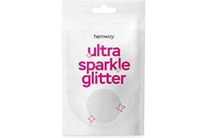 Hemway Ultra Sparkle Glitter - White Iridescent - Cosmetic Safe, Fine Slime, Crafts, Weddings, Decorations, Art, Beauty, Decoration Scrapbooking - 10g Sample
