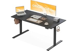 ‎OFFIGO OffiGo Höhenverstellbarer Schreibtisch, 160 cm Elektrischer Schreibtisch, Ergonomischer Tisch mit Memory-Funktion, Gaming Tisch Höhenverstellbar, Moderner Computertisch für Zuhause und Büro, Schwarz