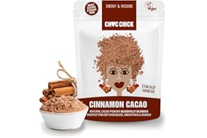 Choc Chick Cinnamon & Organic Raw Cacao Powder - Sugar Free - Vegan - Gluten Free - 250g - High in magnesium and Calcium