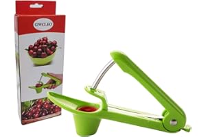 Dénoyauteur à Cerises, GWCLEO Dénoyauteurs de Cerise avec Tasse Soutien de Silicone Souple et Tige en Acier Inoxydable,Dénoyauteur de Fruits pour Faire la Cerises Confiture, Gelée,Cuisine(Vert)