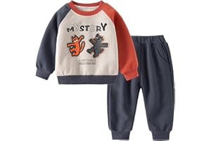 SOLU DAY8 Ensemble Enfant Garcon 1-5 Ans Hiver Chaud Elegant Vêtements Garçons Pantalon Et Sweat Haut Top Manches Longues Ample Chic Casual Vacances Jogging Sport