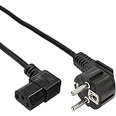 InLine® Power cable, InLine®, angeled, black, 0.5m