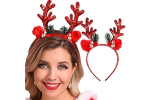 Unicra Christmas Headband Elk Deer Antlers Headband Animal Horns Headwear Hair Piece Halloween Hair Accessories for Christmas
