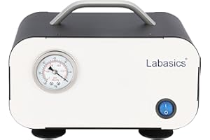 Labasics Pompe à Vide à Membrane, Pompe à Vide Sans Huile Pompe à Pression Portable avec un Débit de 10 L/min pour la Filtration Sous Vide et la Distillation en Laboratoire, 110-220V