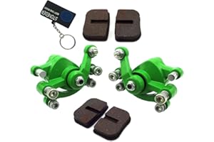 STONEDER Scheibenbremssattel und Bremsbeläge vorne und hinten, für 2-Takt 47cc 49cc Mini Moto ATV Goped Scooter Dirt Crosser Pocket Bike Minimoto (grün)