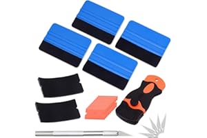 Aiqeer Zestaw 25 narzędzi do foliowania, z 4 sztukami filcowych rakli, precyzyjne noże i skrobak do brzytwy, do folii samochodowej, narzędzia instalacyjne