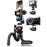 Treppiede Smartphone, Lammcou Flessibile Treppiede Fotocamera Gorilla Pod da Viaggio Portatile Tavolo Tripode con testa a sfe