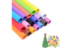 SKYPRO 18 fogli colorati in schiuma EVA per cosplay, 1 mm di spessore, 50 x 50 cm, carta in schiuma EVA per progetti fai da te