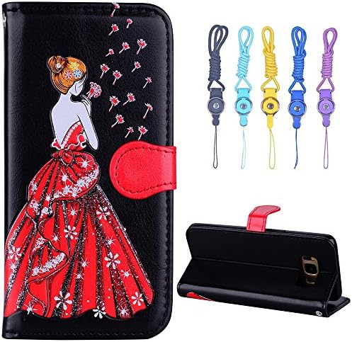 Case for Samsung Galaxy S8 Plus, Galaxy S8 Plus Mobile Phone Case, Samsung Galaxy S8 Plus Galaxy S8 Plus Leather Case Cover Roreikes Luxury Goddess Pattern Flower Strap Lanyard Flip Case Cover Card Holder Wallet Book Style Leather Case Handbag Soft TPU Thermoplastic Polyurethane Plastic Folio Hole Shell Case Protector with Viewing Stand Case with magnetic Closure and Stand Function
