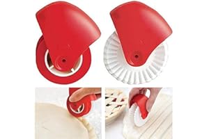 THETAG Découpe-bordures à pâtisserie, pâte à découper, rouleau de découpe, pâte à découper, coupe-bordures, coupe-bordures à pizza, grillage de tarte, décoration, rouleau de plastique, soulevage