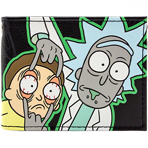 Preisvergleich Produktbild Rick and Morty Mad Scientist Cartoon Schwarz Portemonnaie Geldbörse