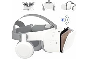 LONGLU VR-Brille für Handys, Bluetooth VR Headset für iPhone/Samsung Telefon, 3D Virtual Reality Brille mit drahtloser Fernbedienung, VR Brille für Filme & Spiele Kompatibel für Android/iOS Handys (Weiß)