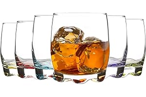 UNISHOP Set de 6 Vasos 290ml de Agua y Bebidas Alcohólicas, Vasos de Cristal Color Lisos, Aptos para Lavavajillas