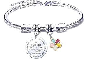 QTQTLP Cadeau Nièce Bracelets Femme Cadeau D'anniversaire Garçon Nièce Enfant Je T'aime Ma Nièce Cadeau Nièce à Ma Nièce Bracelet Femme Idee Cadeau Ado Nièce Pendentif Bracelets