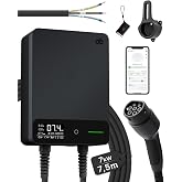 d&eacute; Wallbox 7.4 kW Single Phase with App, Cable Type 2 7.5 m | Electric Car Charger 7.4 kW, RFID, 6-32 A 230 V, Programmed Cha