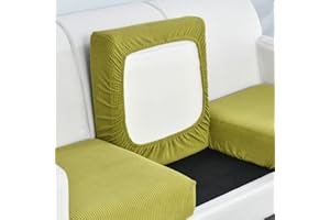 ELOVER Funda de cojín de Asiento de sofá, Funda de Asiento de Alta Elasticidad, Funda de Asiento de sofá de Sala de Estar, Funda de Muebles Antideslizante y Suave, con Fondo elástico