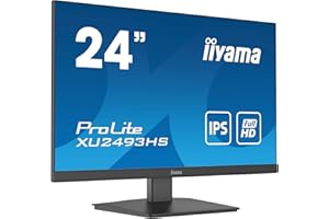 iiyama XU2493HS-B5 24 Inch IPS LCD with Slim Bezel, 4ms, Full HD 1920x1080, 1x HDMI,1 x DisplayPort, 2 x 2W Speakers